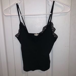 Garage lace trim cropped tank top